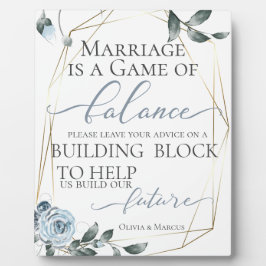 Hochzeitsanforderung Gebäude Block Dusty Blue Fotoplatte