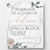 Hochzeitsanfrage Jenga Block Dusty Rose Floral 2 Fotoplatte (Vorderseite)