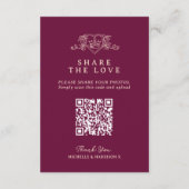 Hochzeitsangabe QR Liebe Herzkronenrot Begleitkarte (Rückseite)