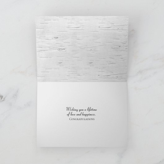 Hochzeitsangebot auf der Birkenkarte Karte (Innenseite)