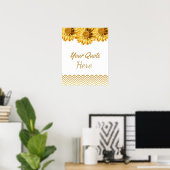 Hochzeitsangebot Gold Daisy Blume Poster (Heimbüro)