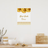 Hochzeitsangebot Gold Daisy Blume Poster (Küche)