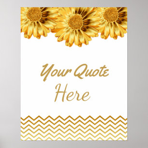 Hochzeitsangebot Gold Daisy Blume Poster