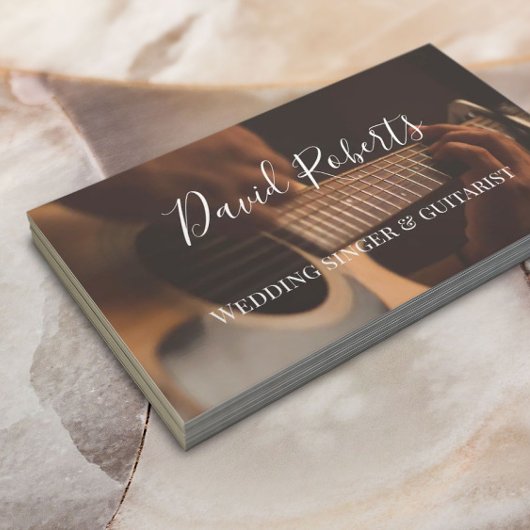 Hochzeitsängerin & Gitarrist Typografie Visitenkarte