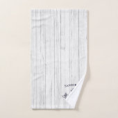 Hochzeitsangore Navy White Nautical Monogram Badhandtuch Set (Handtuch)