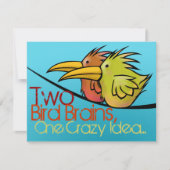 Hochzeitsankündigung, 2 Vögel auf einem Draht, lus Einladung (Vorderseite)