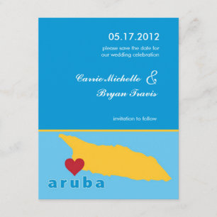 Hochzeitsankündigung Aruba Save the Date Einladung