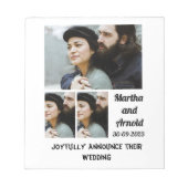 Hochzeitsankündigung Brauch 3 Foto Collage Notizblock (Vorderseite)