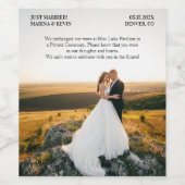 Hochzeitsankündigung Brauch Foto Weinetikett (Einzelnes Label)