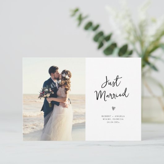 Hochzeitsankündigung Dankeskarte (Stehend Vorderseite)