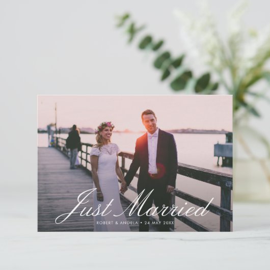 Hochzeitsankündigung Dankeskarte (Stehend Vorderseite)