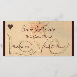 Hochzeitsankündigung der Liebe am Strand Save The Date