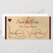 Hochzeitsankündigung der Liebe am Strand Save The Date (Vorne/Hinten)