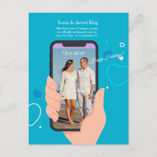 Hochzeitsankündigung Foto Holiday Postcard Feiertagspostkarte