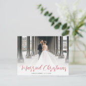 Hochzeitsankündigung für moderne Skripte Postkarte (Stehend Vorderseite)