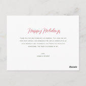 Hochzeitsankündigung für moderne Skripte Postkarte (Rückseite)