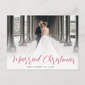 Hochzeitsankündigung für moderne Skripte Postkarte (Vorderseite)