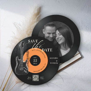 Hochzeitsankündigung für Musikliebhaber im Vintage Save The Date