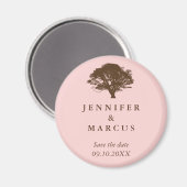 Hochzeitsankündigung für Rosa Eiche Save the Date Magnet (Vorderseite/Rückseite)