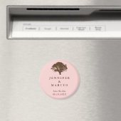 Hochzeitsankündigung für Rosa Eiche Save the Date Magnet (In Situ (Geschirrspüler))