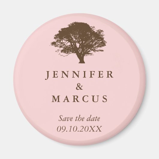 Hochzeitsankündigung für Rosa Eiche Save the Date Magnet (Vorne)