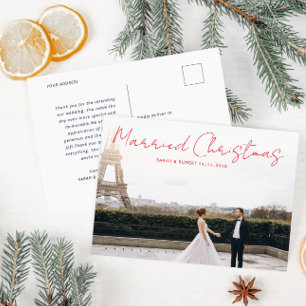 Hochzeitsankündigung für Rote Skripte Postkarte