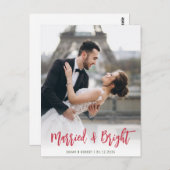 Hochzeitsankündigung für rustikale Skripte Postkarte (Vorne/Hinten)