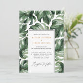 Hochzeitsankündigung für tropische Palmenblätter Ankündigung (Stehend Vorderseite)
