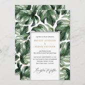 Hochzeitsankündigung für tropische Palmenblätter Ankündigung (Vorne/Hinten)