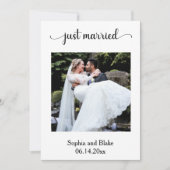 Hochzeitsankündigung für weißes und Lila Foto Einladung (Vorderseite)