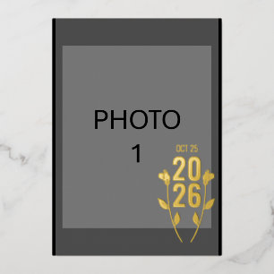 Hochzeitsankündigung Gold Foil Foto Card Folien Feiertagskarte