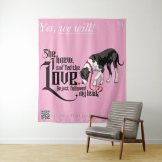 Hochzeitsankündigung Great Dane Liebe geschnuppert Wandteppich