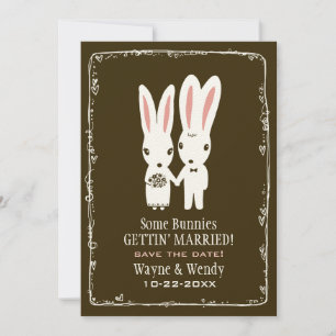 Hochzeitsankündigung "Hasen heiraten" zur Vorankün Save The Date
