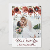 Hochzeitsankündigung Herbst Mix Aquarellblume Einladung (Vorderseite)