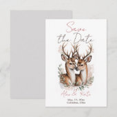 Hochzeitsankündigung Hirsch - Termin vormerken Save The Date (Vorne/Hinten)