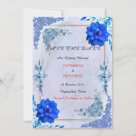 Hochzeitsankündigung im Aquarell-Stil der Navy Save The Date