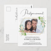 Hochzeitsankündigung im Grünen Foto Ankündigung Postkarte (Vorne/Hinten)