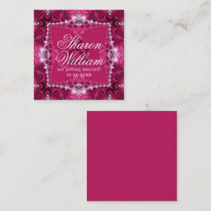 Hochzeitsankündigung in Rosa Romance Quadratische Visitenkarte
