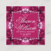 Hochzeitsankündigung in Rosa Romance Quadratische Visitenkarte (Vorderseite)