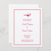 Hochzeitsankündigung in Rot-Muscheln Save the Date Einladung (Vorne/Hinten)
