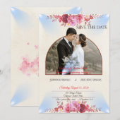 Hochzeitsankündigung Kirche Blush Rose Save The Date (Vorne/Hinten)