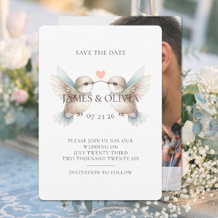 Hochzeitsankündigung Kolibri Foto Save the Date