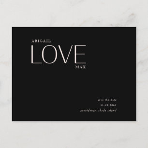 Hochzeitsankündigung Liebe Schwarz und Schwarz Sav Postkarte