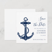 Hochzeitsankündigung mit nautischem Anker (Vorne/Hinten)
