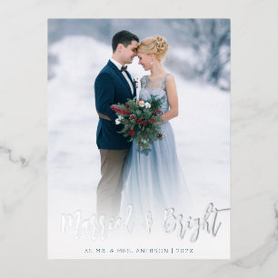 Hochzeitsankündigung mit Pinselhandschrift Folien Feiertagspostkarte