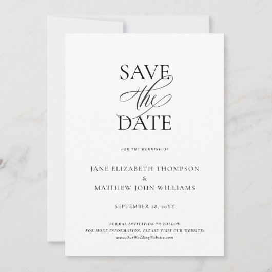 Hochzeitsankündigung mit Schrift & Foto Christlich Save The Date (Vorderseite)