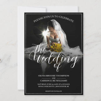 Hochzeitsankündigung mit Sitting Bride - Classic