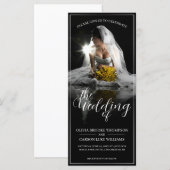 Hochzeitsankündigung mit Sitting Bride - Classic (Vorne/Hinten)