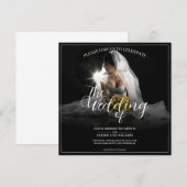 Hochzeitsankündigung mit Sitting Bride - Classic (Vorne/Hinten)