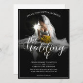 Hochzeitsankündigung mit Sitting Bride - Classic (Vorne/Hinten)